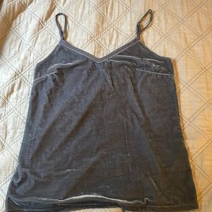 Banana republic gray velvet cami with chiffon trim spaghetti straps